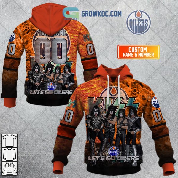NHL Edmonton Oilers Personalized Let’s Go With Kiss Band Hoodie T Shirt