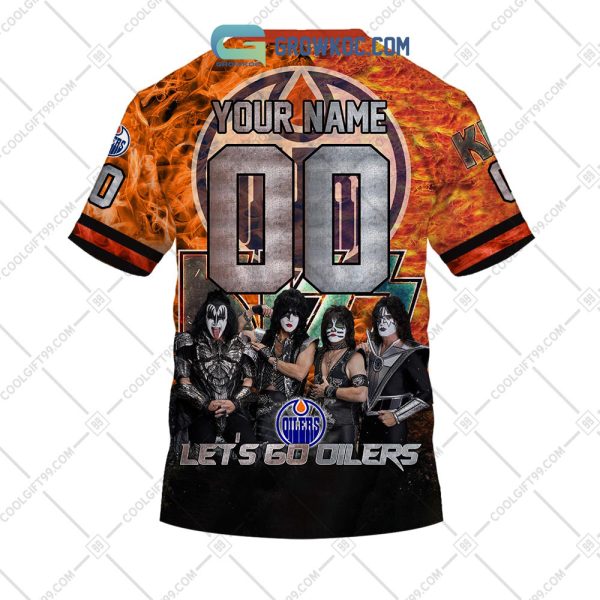 NHL Edmonton Oilers Personalized Let’s Go With Kiss Band Hoodie T Shirt