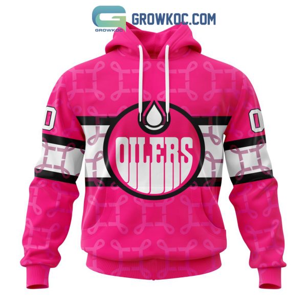 NHL Edmonton Oilers Personalized Special Design I Pink I Can In October We Wear Pink Breast Cancer Hoodie T Shirt