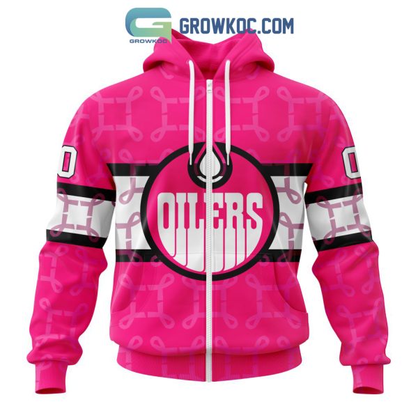 NHL Edmonton Oilers Personalized Special Design I Pink I Can In October We Wear Pink Breast Cancer Hoodie T Shirt