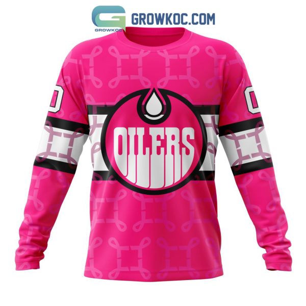 NHL Edmonton Oilers Personalized Special Design I Pink I Can In October We Wear Pink Breast Cancer Hoodie T Shirt