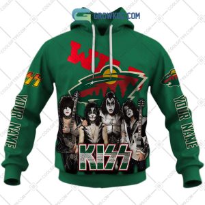 NHL Minnesota Wild Personalized Collab With Kiss Band Hoodie T Shirt