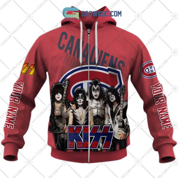 NHL Montreal Canadiens Personalized Collab With Kiss Band Hoodie T Shirt