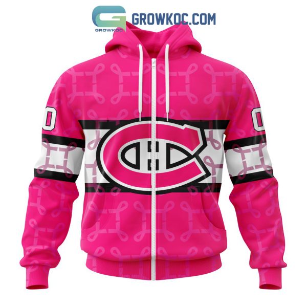 NHL Montreal Canadiens Personalized Special Design I Pink I Can In October We Wear Pink Breast Cancer Hoodie T Shirt