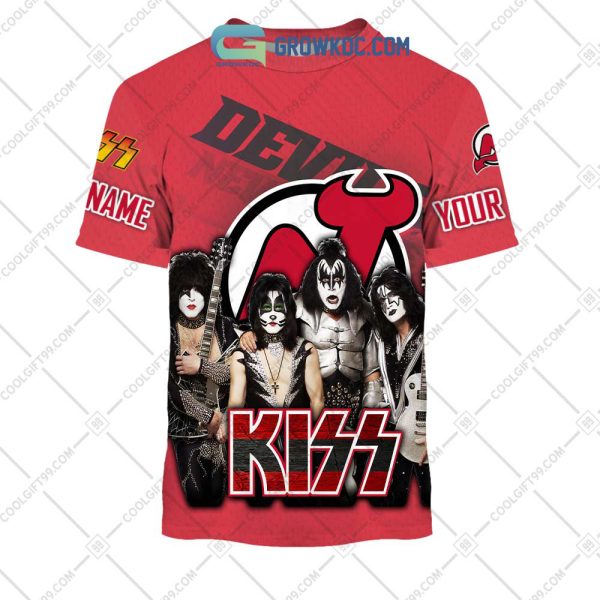 NHL New Jersey Devils Personalized Collab With Kiss Band Hoodie T Shirt