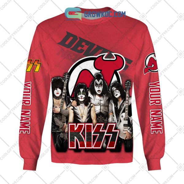 NHL New Jersey Devils Personalized Collab With Kiss Band Hoodie T Shirt