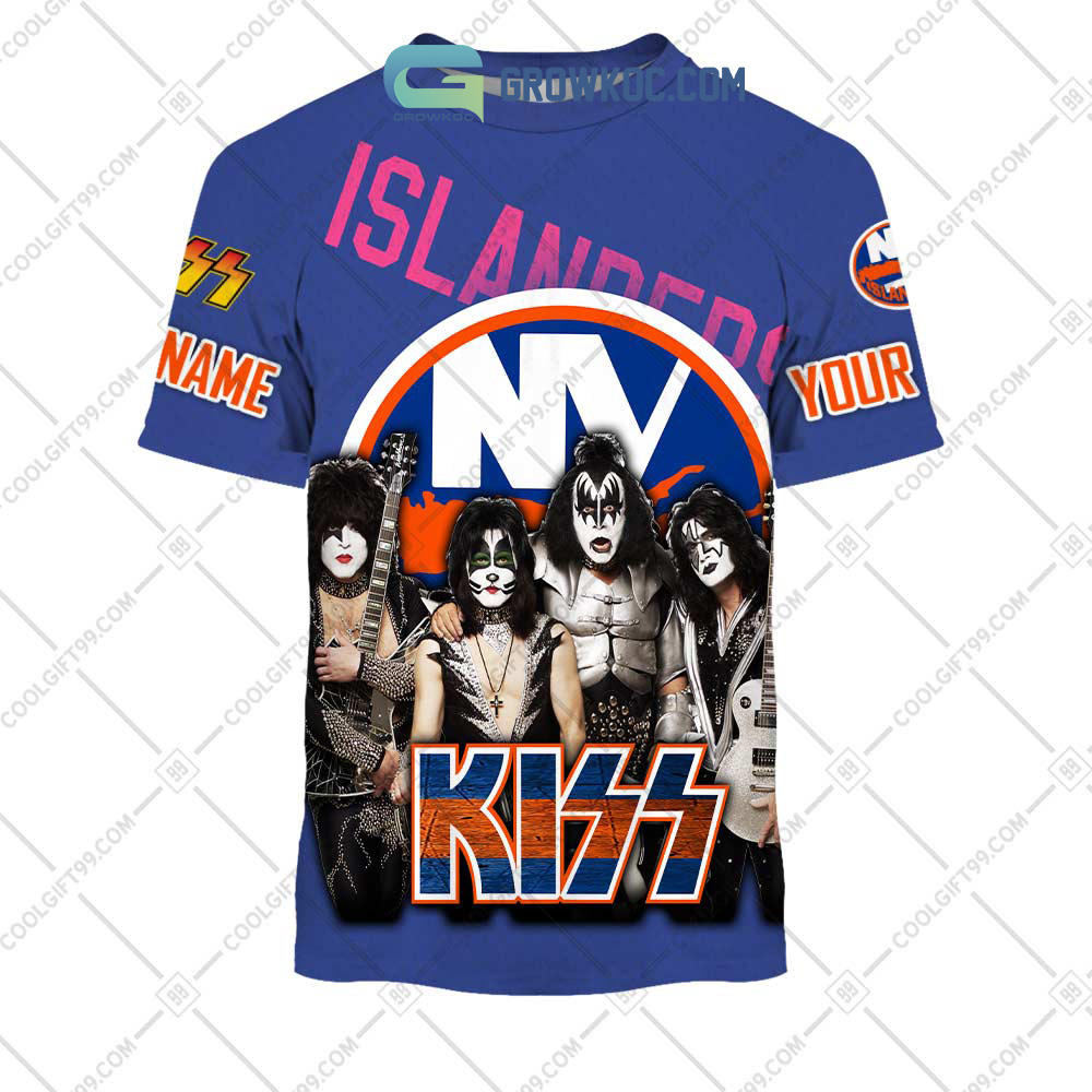 NHL New York Islanders Personalized Collab With Kiss Band Hoodie T Shirt -  Growkoc