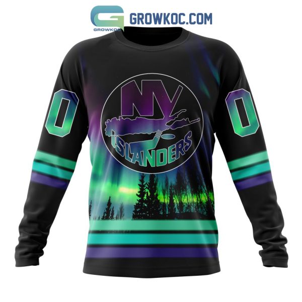 NHL New York Islanders Personalized Special Design With Northern Lights Hoodie T Shirt