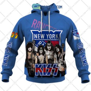 NHL New York Rangers Personalized Collab With Kiss Band Hoodie T Shirt