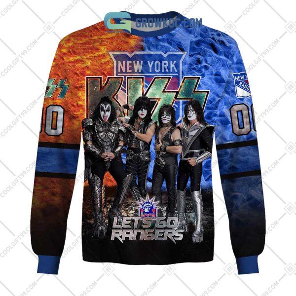 NHL New York Rangers Personalized Let’s Go With Kiss Band Hoodie T Shirt