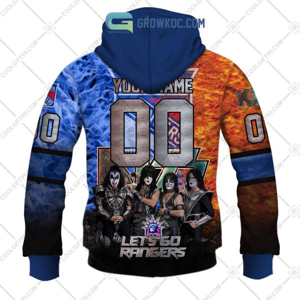 NHL New York Rangers Personalized Let’s Go With Kiss Band Hoodie T Shirt