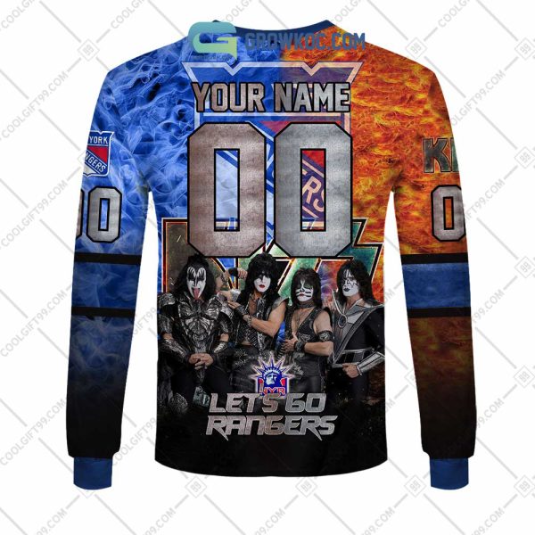 NHL New York Rangers Personalized Let’s Go With Kiss Band Hoodie T Shirt