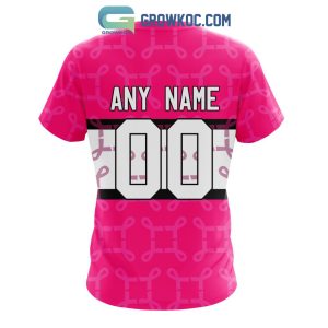 MLB Texas Rangers Custom Name Number Pink Breast Cancer T-Shirt