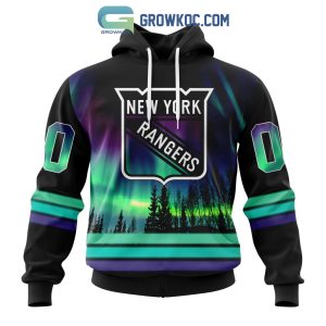 NHL New York Rangers Personalized Special Design With Northern Lights Hoodie T Shirt