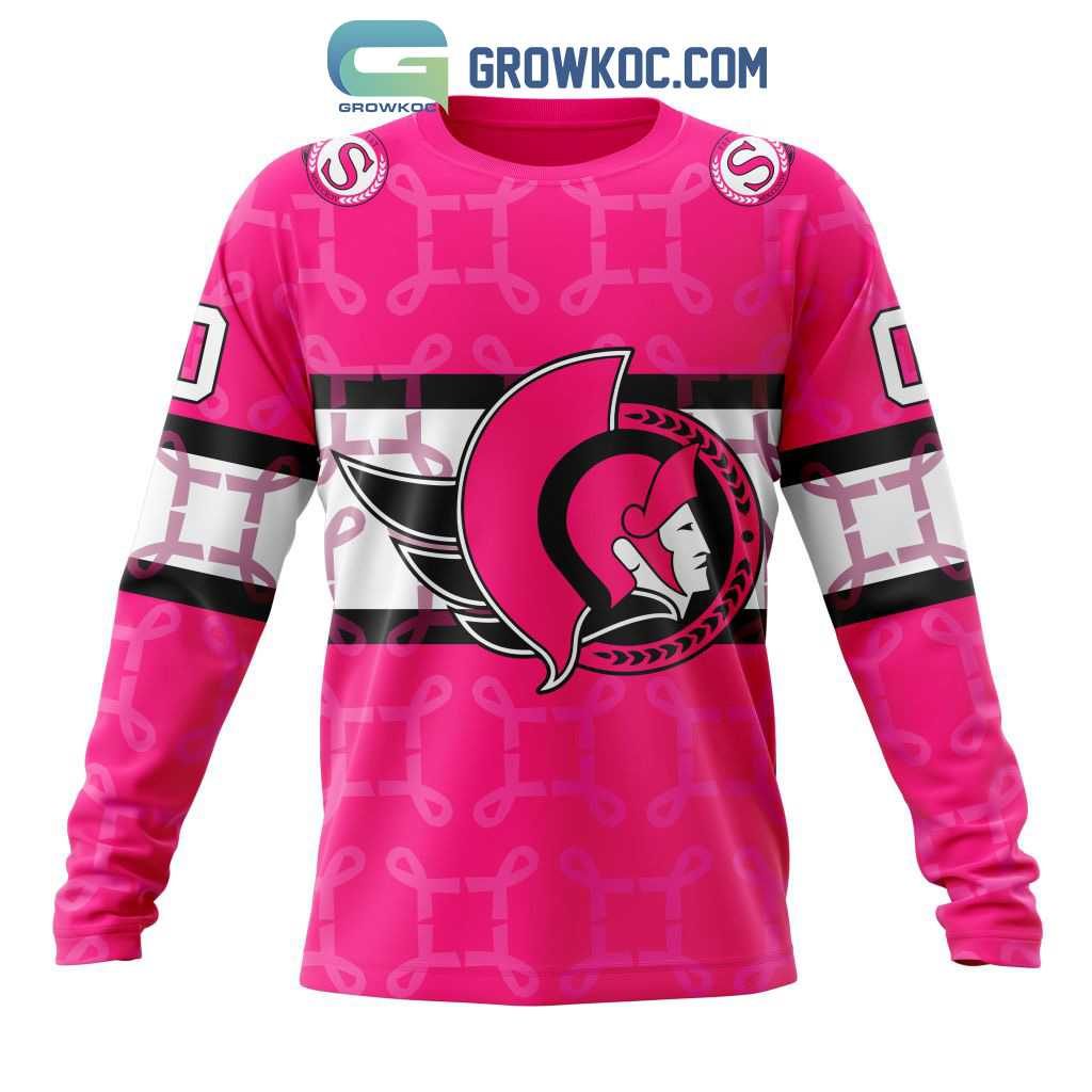 NHL Ottawa Senators Personalized Special Design I Pink I Can In October We Wear Pink Breast Cancer Hoodie T Shirt