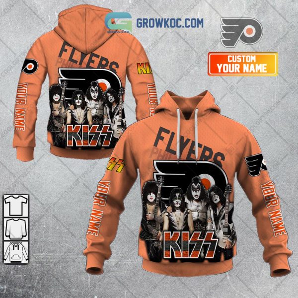 NHL Philadelphia Flyers Personalized Collab With Kiss Band Hoodie T Shirt