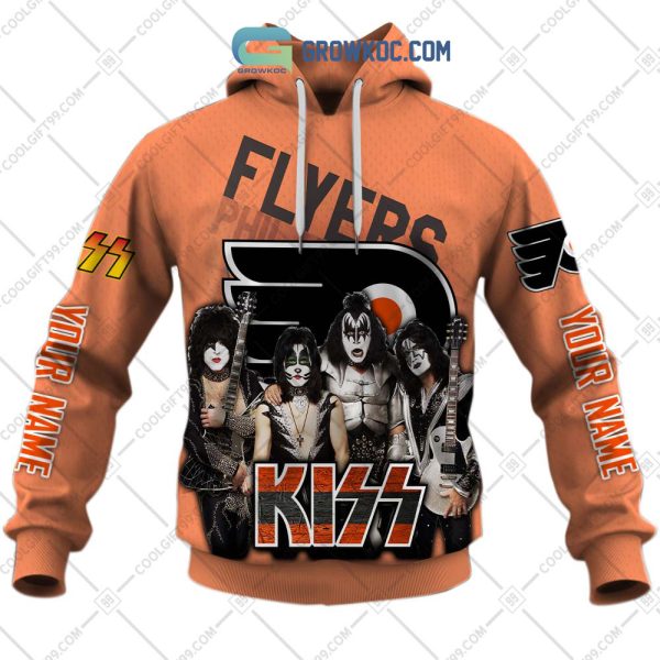 NHL Philadelphia Flyers Personalized Collab With Kiss Band Hoodie T Shirt