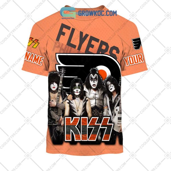 NHL Philadelphia Flyers Personalized Collab With Kiss Band Hoodie T Shirt