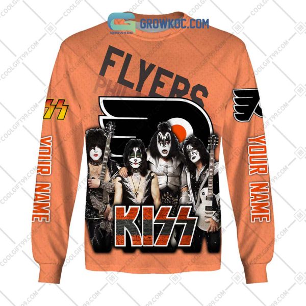 NHL Philadelphia Flyers Personalized Collab With Kiss Band Hoodie T Shirt