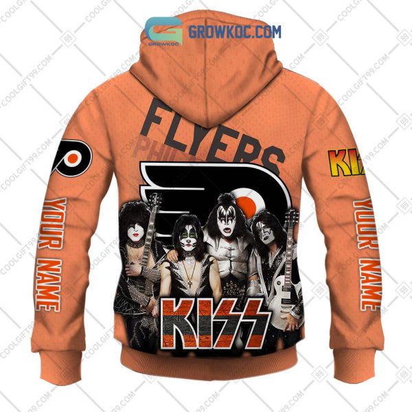 NHL Philadelphia Flyers Personalized Collab With Kiss Band Hoodie T Shirt