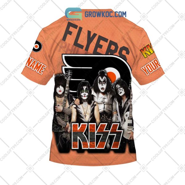 NHL Philadelphia Flyers Personalized Collab With Kiss Band Hoodie T Shirt