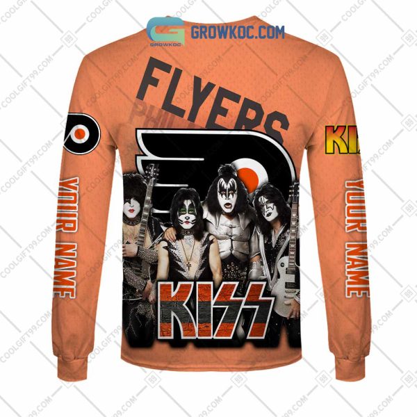 NHL Philadelphia Flyers Personalized Collab With Kiss Band Hoodie T Shirt