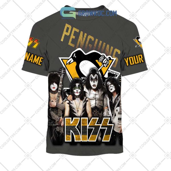 NHL Pittsburgh Penguins Personalized Collab With Kiss Band Hoodie T Shirt