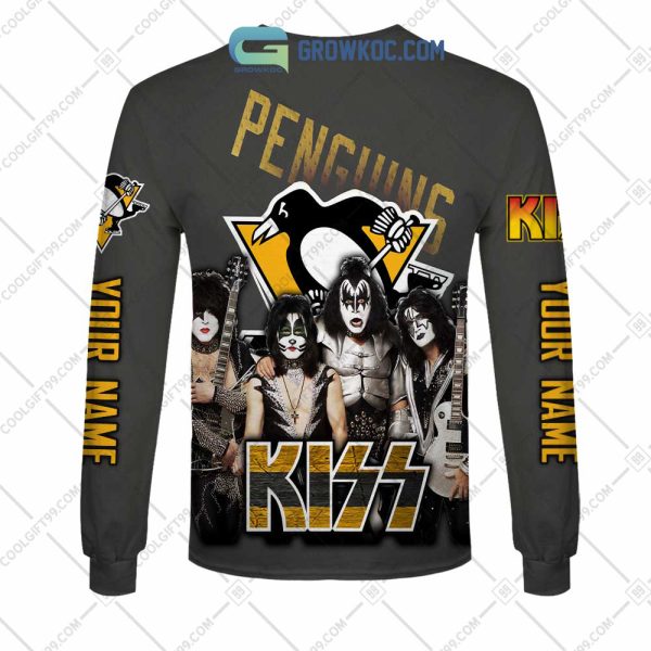 NHL Pittsburgh Penguins Personalized Collab With Kiss Band Hoodie T Shirt