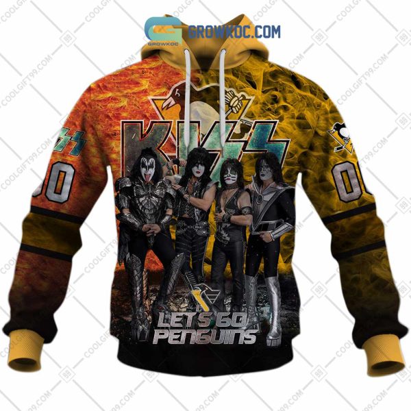 NHL Pittsburgh Penguins Personalized Let’s Go With Kiss Band Hoodie T Shirt