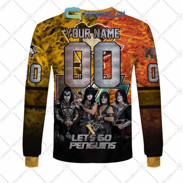 NHL Pittsburgh Penguins Personalized Let’s Go With Kiss Band Hoodie T Shirt