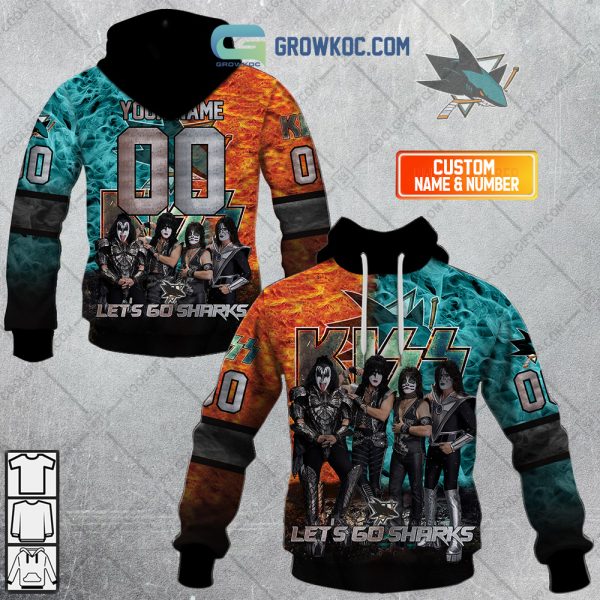 NHL San Jose Sharks Personalized Let’s Go With Kiss Band Hoodie T Shirt