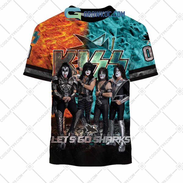 NHL San Jose Sharks Personalized Let’s Go With Kiss Band Hoodie T Shirt