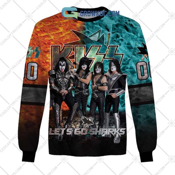 NHL San Jose Sharks Personalized Let’s Go With Kiss Band Hoodie T Shirt