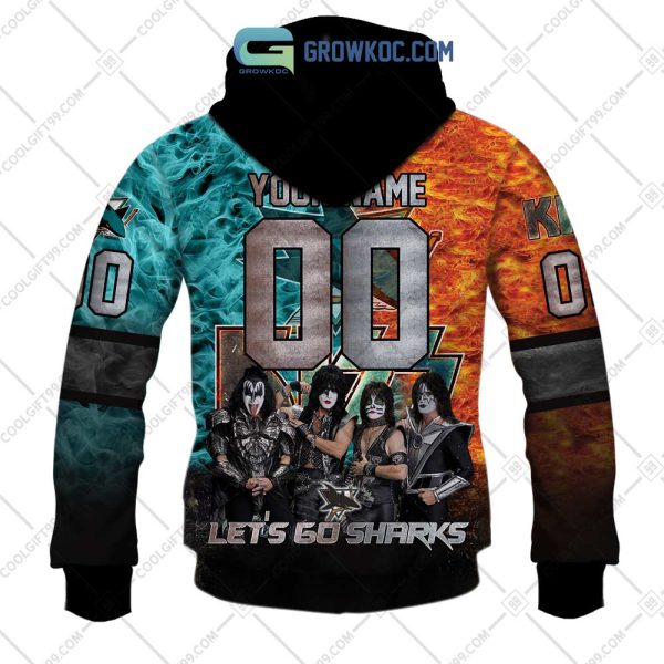 NHL San Jose Sharks Personalized Let’s Go With Kiss Band Hoodie T Shirt