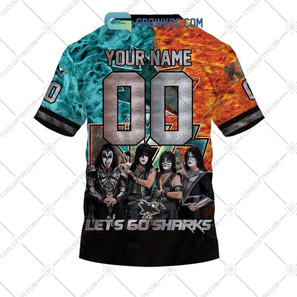 NHL San Jose Sharks Personalized Let’s Go With Kiss Band Hoodie T Shirt