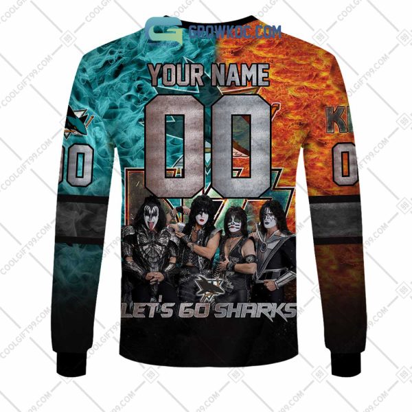 NHL San Jose Sharks Personalized Let’s Go With Kiss Band Hoodie T Shirt