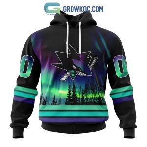 NHL San Jose Sharks Personalized Special Design With Northern Lights Hoodie T Shirt