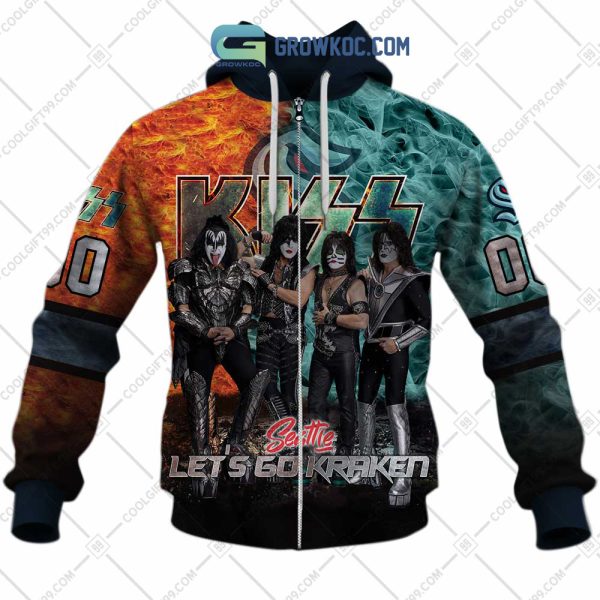 NHL Seattle Kraken Personalized Let’s Go With Kiss Band Hoodie T Shirt