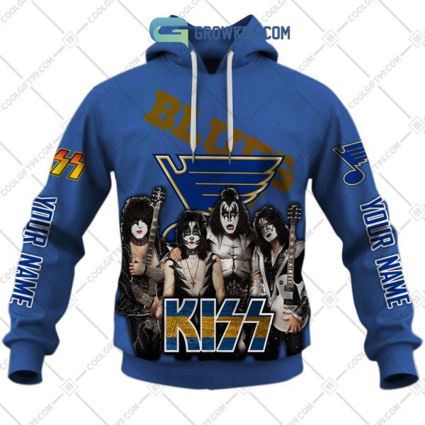 NHL St. Louis Blues Personalized Collab With Kiss Band Hoodie T Shirt