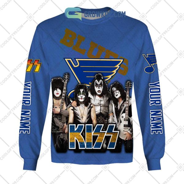 NHL St. Louis Blues Personalized Collab With Kiss Band Hoodie T Shirt