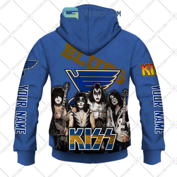 NHL St. Louis Blues Personalized Collab With Kiss Band Hoodie T Shirt