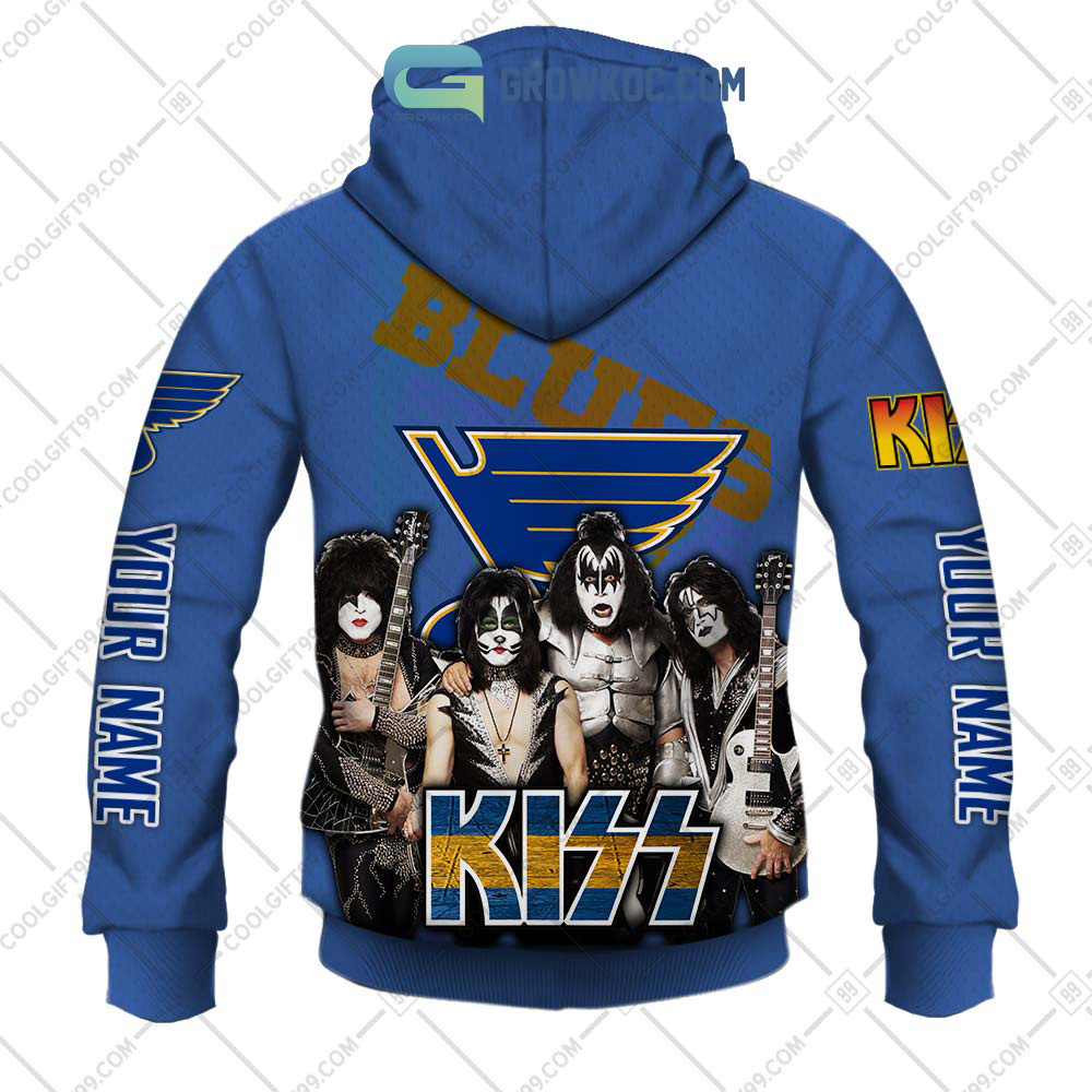 NHL St. Louis Blues Personalized Collab With Kiss Band Hoodie T Shirt -  Growkoc