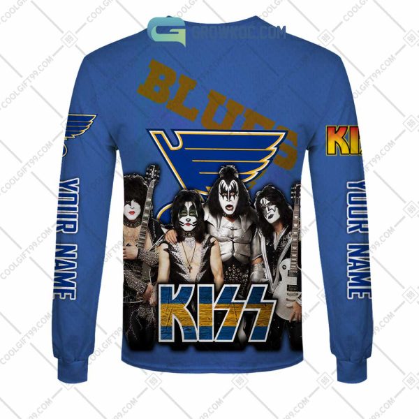 NHL St. Louis Blues Personalized Collab With Kiss Band Hoodie T Shirt