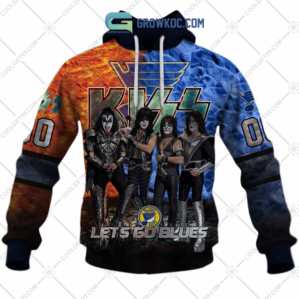 NHL St. Louis Blues Personalized Let's Go With Kiss Band Hoodie T