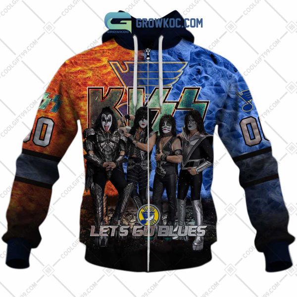 NHL St. Louis Blues Personalized Let’s Go With Kiss Band Hoodie T Shirt