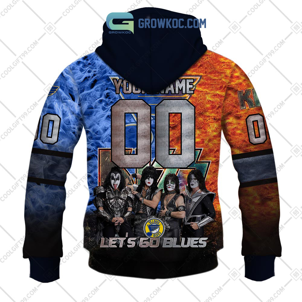 NHL St. Louis Blues Personalized Let's Go With Kiss Band Hoodie T