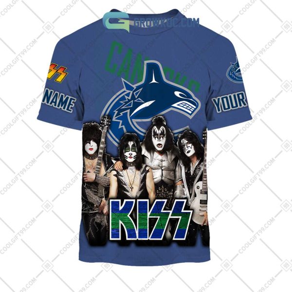 NHL Vancouver Canucks Personalized Collab With Kiss Band Hoodie T Shirt