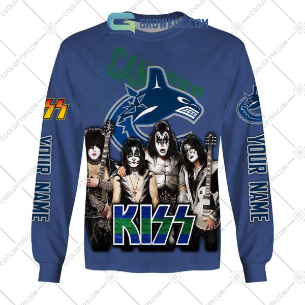 NHL Vancouver Canucks Personalized Collab With Kiss Band Hoodie T Shirt