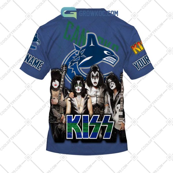 NHL Vancouver Canucks Personalized Collab With Kiss Band Hoodie T Shirt