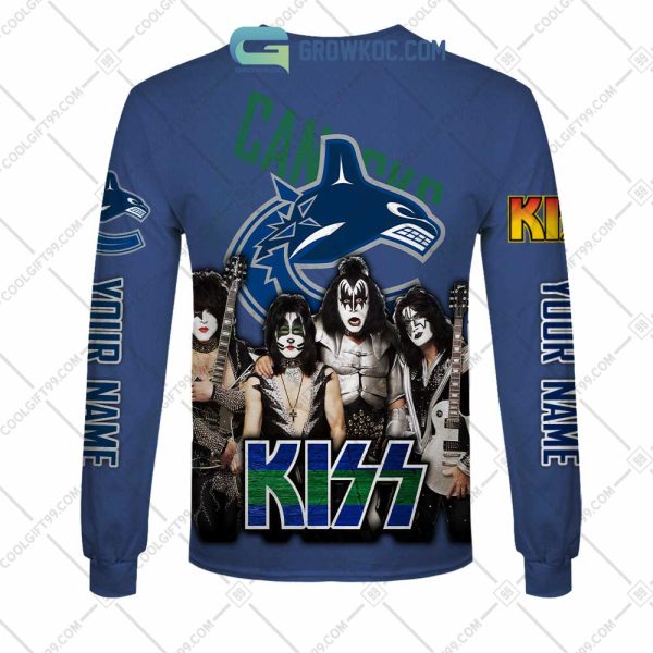 NHL Vancouver Canucks Personalized Collab With Kiss Band Hoodie T Shirt